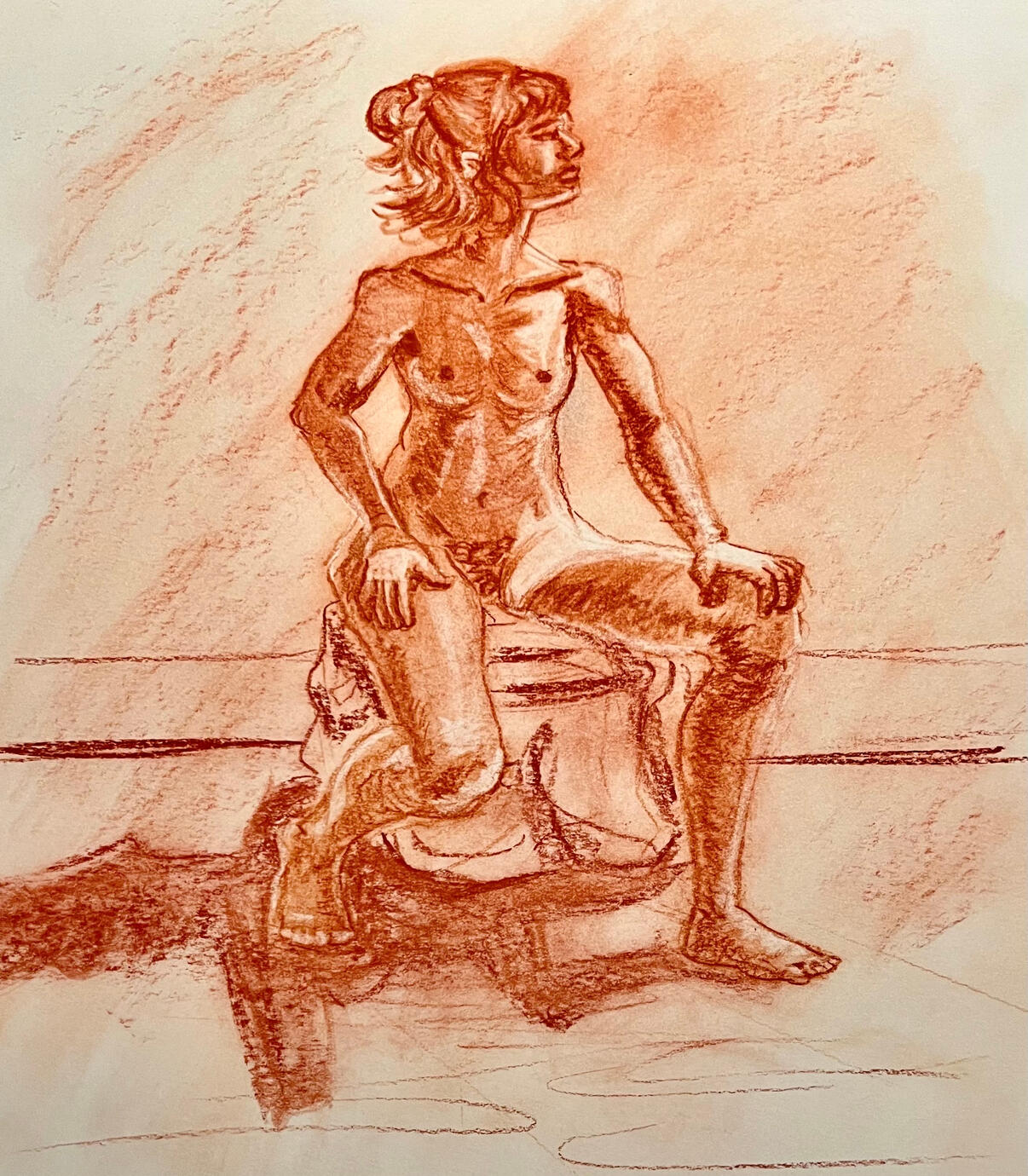 Seated Charcoal Pencil - 30 minutes